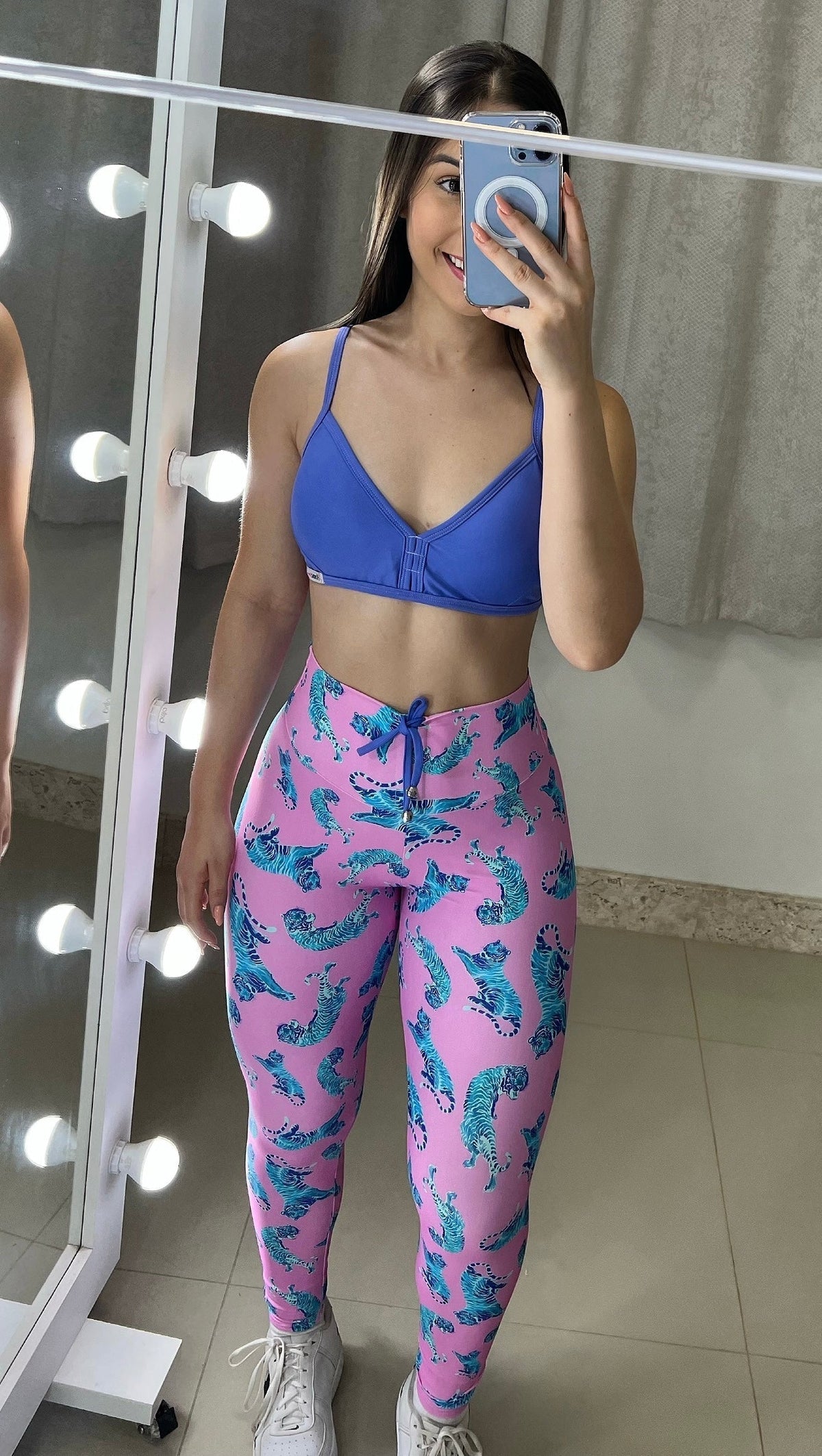 Conjunto de legging empina bumbum estampa de tigre