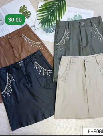 Saia couro resinado Clarinha